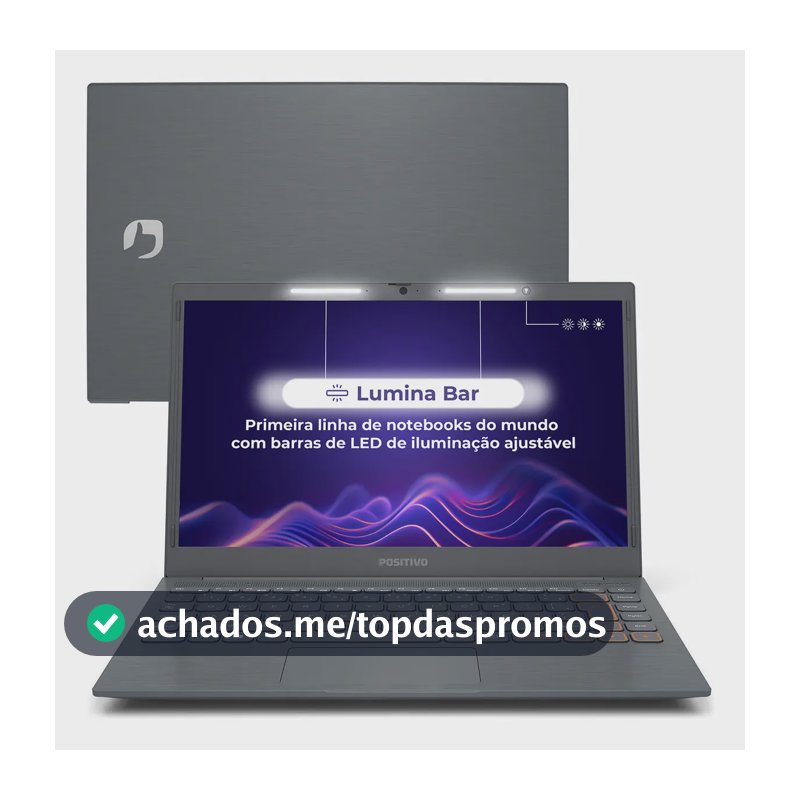 Notebook Positivo Vision C14 Intel® Celeron® Linux 4GB 128GB eMMC 14” HD Lumina BAR – Cinza