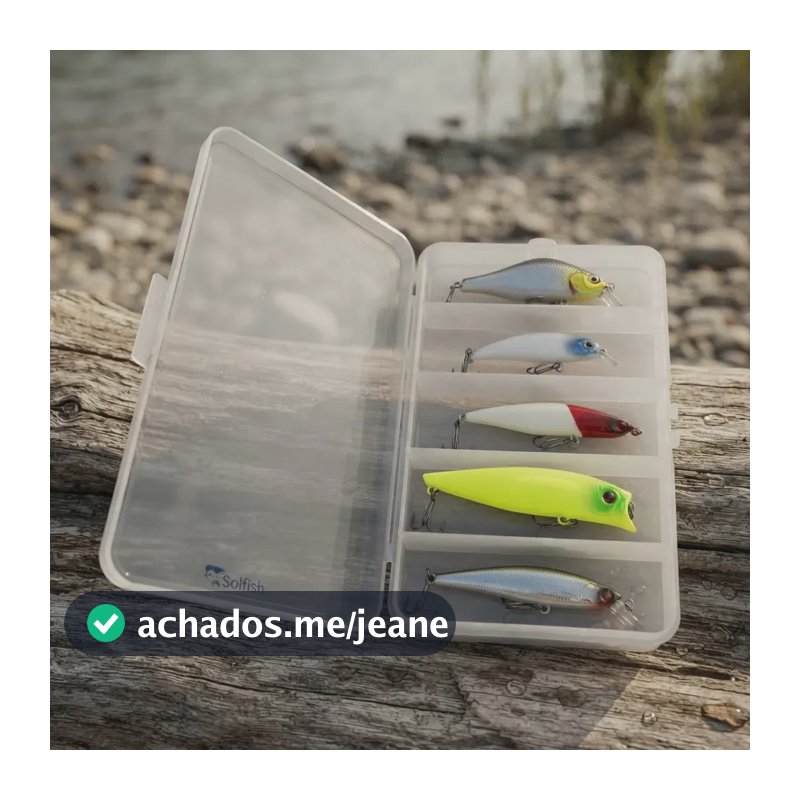 Kit 5 Iscas Crankbaits Plástico Robalo Traíra Com Estojo Solfish