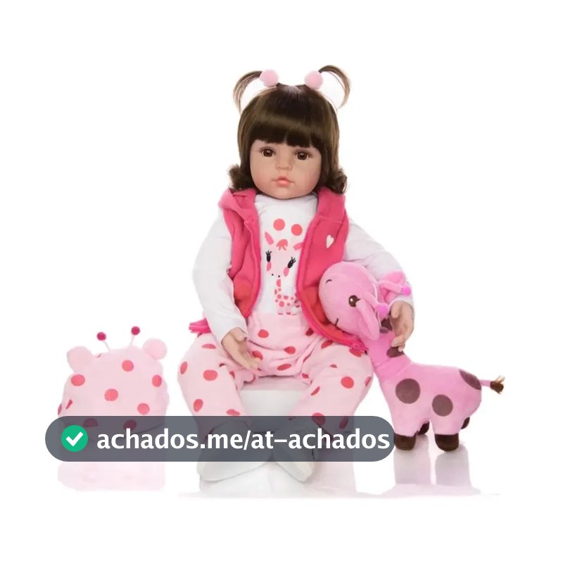 Boneca Bebê Reborn Girafinha Banho Silicone Realista