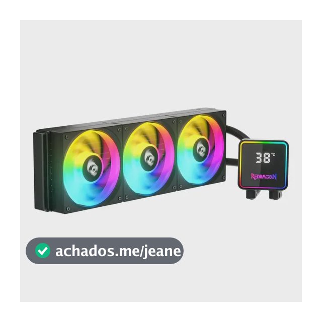 Water Cooler Redragon 360mm Preto com ARGB e Display, para Intel e AMD