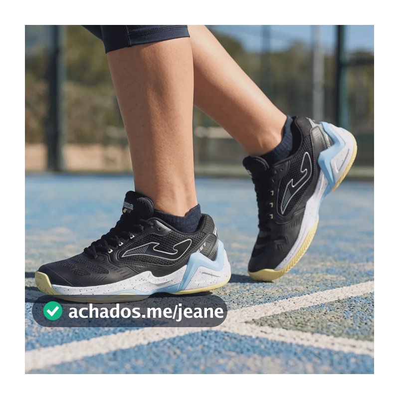 Tênis Joma Set Saibro Feminino Com Tecnologia Vts E Stabilis Preto/azul/verde 40