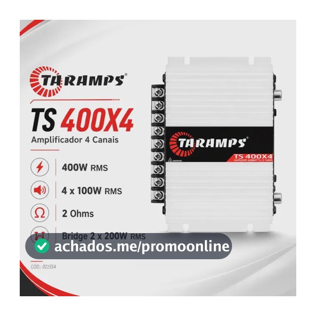 Modulo Taramps 400 Rms Ts-400 Ts400x4 T400 4 Canais V6 Branc Branco
