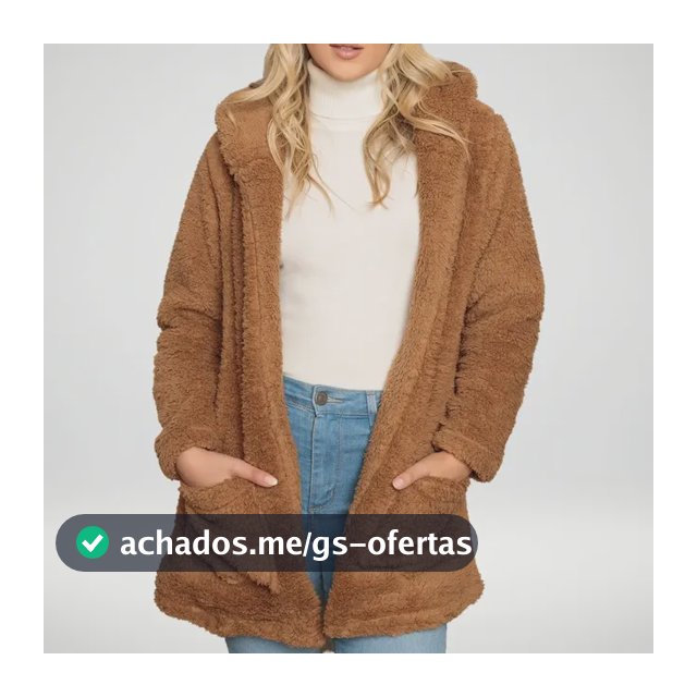 Blusa Teddy Feminino Casaco Sobretudo Inverno Bolsos Capuz