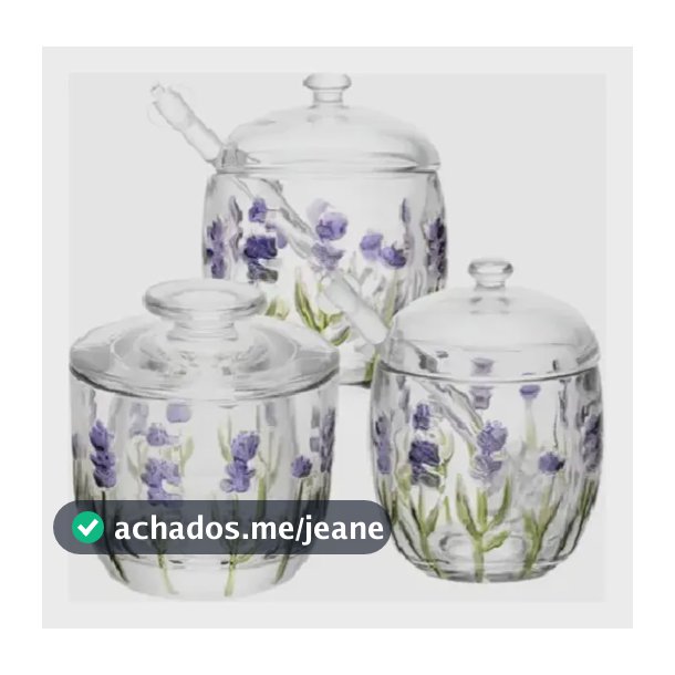 Kit Manteigueira + Açucareiro + Meleira Lyor Lavanda Cristal