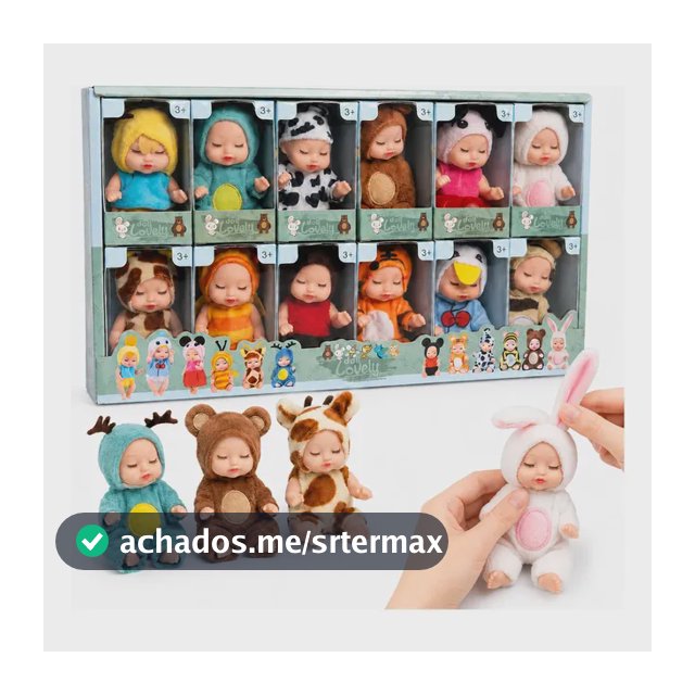 Kit 12 Mini Bebe Realista Unidades Colecao Animaizinhos