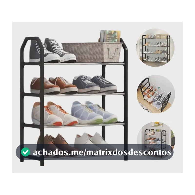 Sapateiras 8 Pares Sapatos Pequena Para Entrada Da Porta Preto