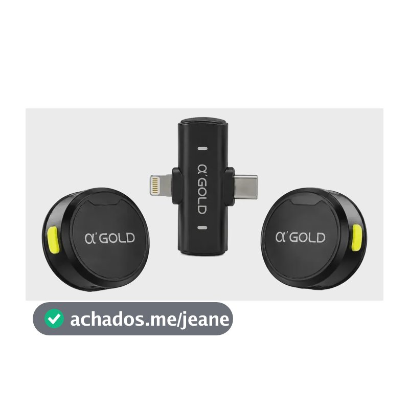 Microfone Lapela Duplo Anti Ruído Tipo C E Lightning iPhone