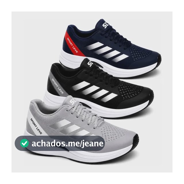 Kit 3 Pares Tênis Sport Masculino Caminhada Academia Leve