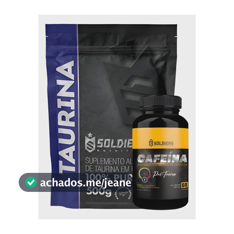 Kit: Taurina 500g + Cafeína 60 Caps 100% Puro