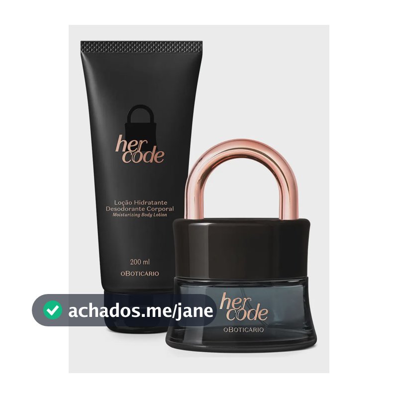 Her Code Eau De Parfum 50ml + Loção Corporal 200ml Vegano Cruelty-Free