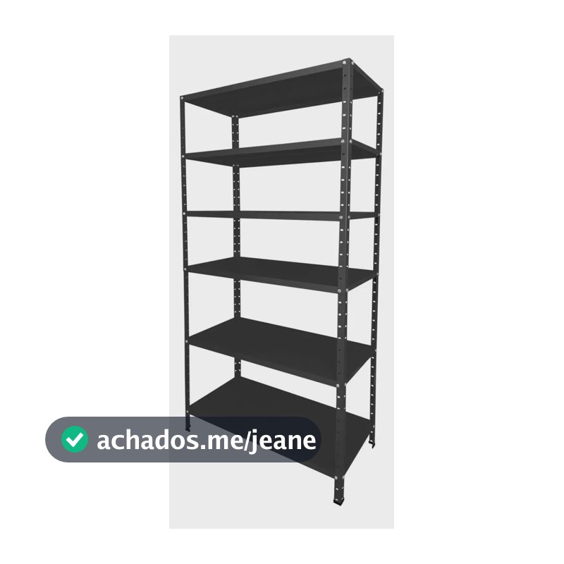 Prateleira Estante Armário Aço 6 Bandejas 60cm Romero Preto