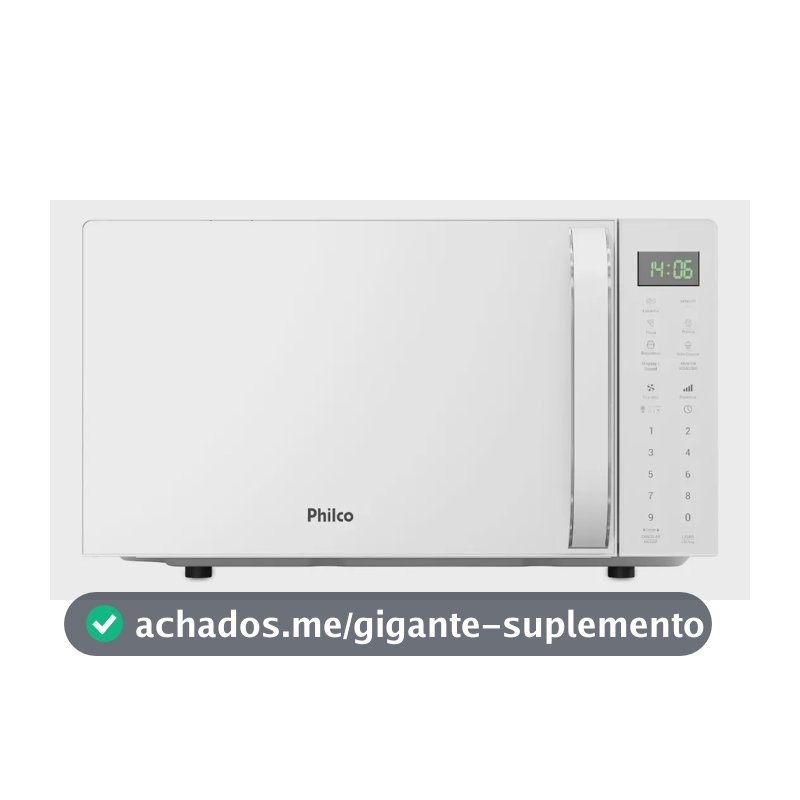 Micro-ondas Philco 20l Branco Pintura Limpa Fácil 1100w Pmo24b 127v