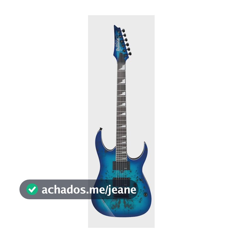 Guitarra Ibanez GRGR221PA AQB RG Gio Aqua Burst HH 6 Cordas Corpo Okoume Top Poplar Burl Diapasão Purpleheart Ponte F106