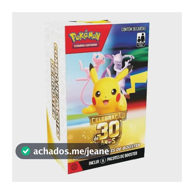 Combo De 6 Booster -30 Anos Coleção Pokemon Celebração Copag Celebração 30 Anos 6 Booster Português