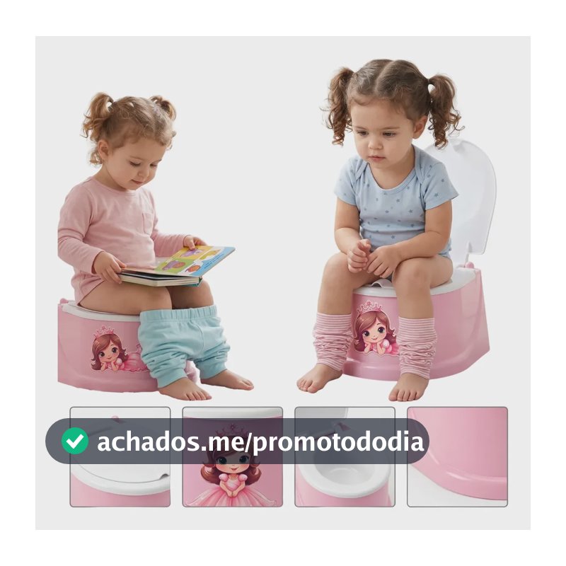 Penico Para Desfralde Troninho Infantil Com Tampa Rosa/azul Rosa Princesa
