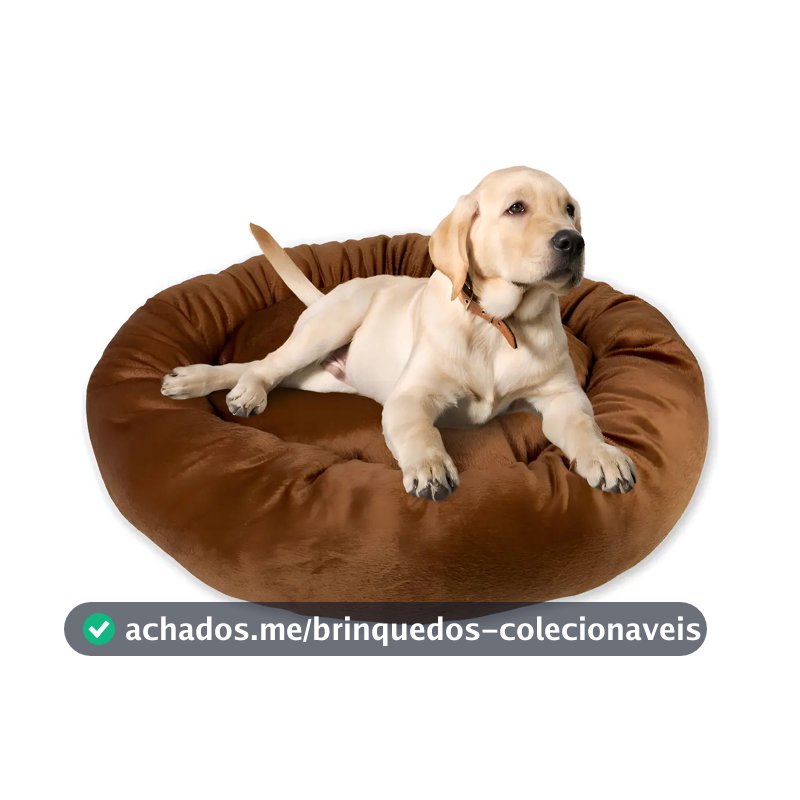 Caminha Pet Redonda De Pelúcia Para Cachorros E Gatos G Cor Marrom