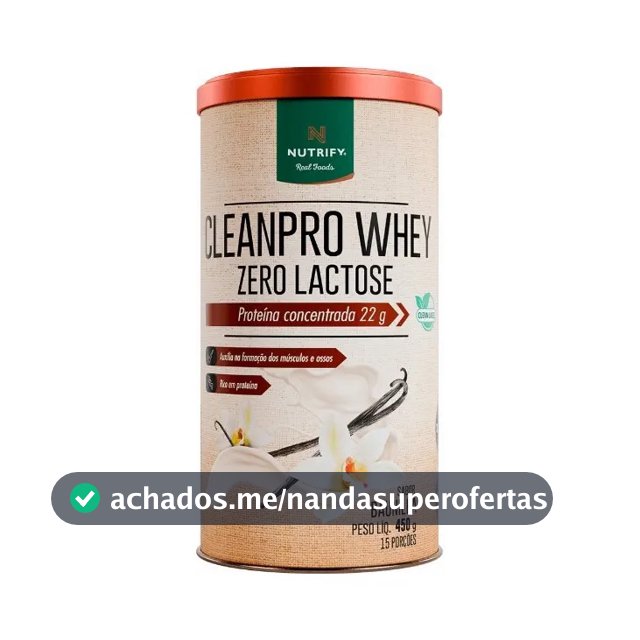 Proteína Clean Pro Whey Zero Lactose Nutrify Baunilha