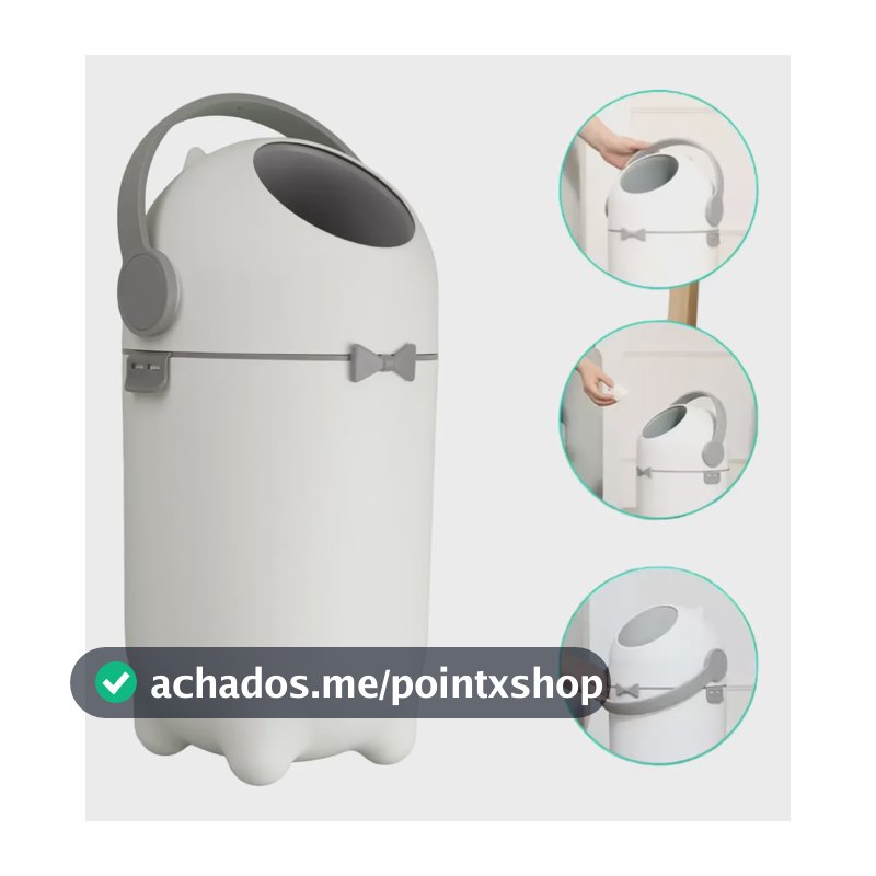 Lixeira Antiodor Fraldas Bebe Lixo Magico Anti Odor Branco