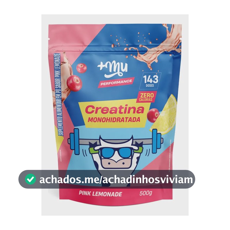 Creatina +Mu em pó sabor Limonada rosa x 500g