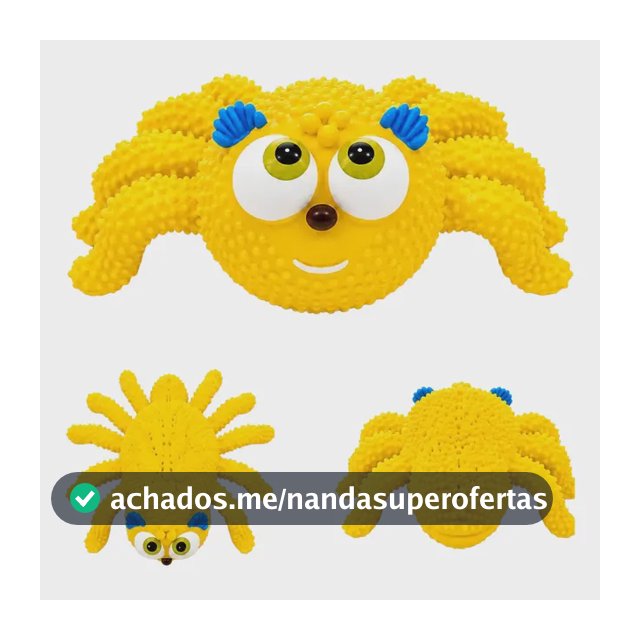 Brinquedo Mordedor Pet Aranha Monstro Látex Amarelo 12cm
