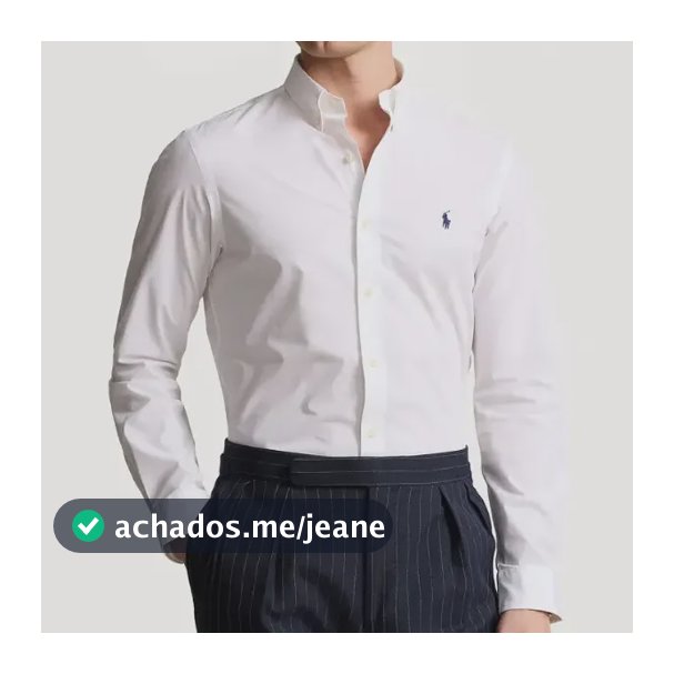 Camisa Masculina Ralph Lauren Custom Fit Branca