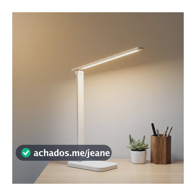 Luminária Led Mesa Touch 3 Tons Estudo Home Office Cabeceira Branco Bivolt 127/220v