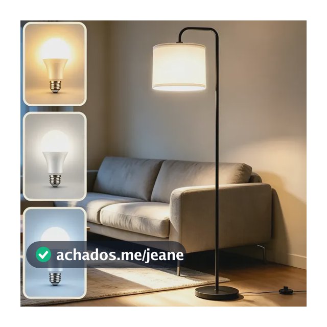 Luminária Chão Quarto Sala 3 Niveis Ajustável Metálico