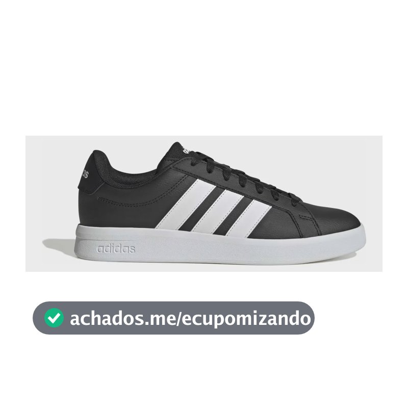 Tênis Masculino Grand Court Base 3.0 adidas Cblack/ftwwht/cblack Liso 42 Br