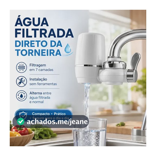Purificador Filtro De Água Para Torneira Cozinha Doméstica Branco Não É Necessária Eletricidade