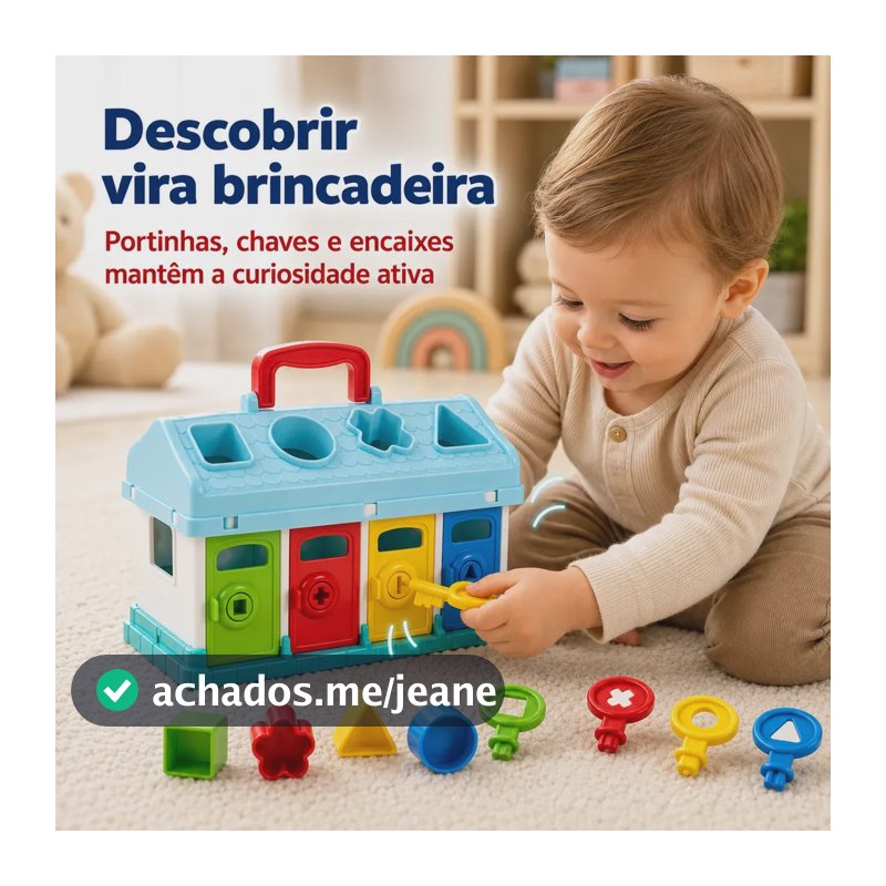 Casinha Educativa Didática Interativa Com Acessórios De Encaixar Primeira Infância