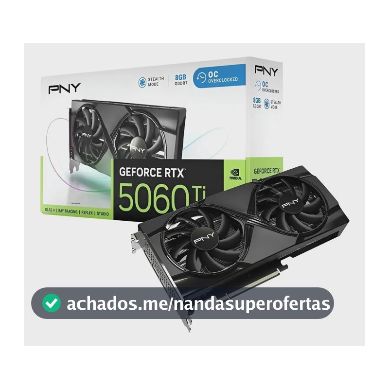 Placa De Video Geforce Nvidia Pny Rtx5060ti 8gb Oc Gddr7