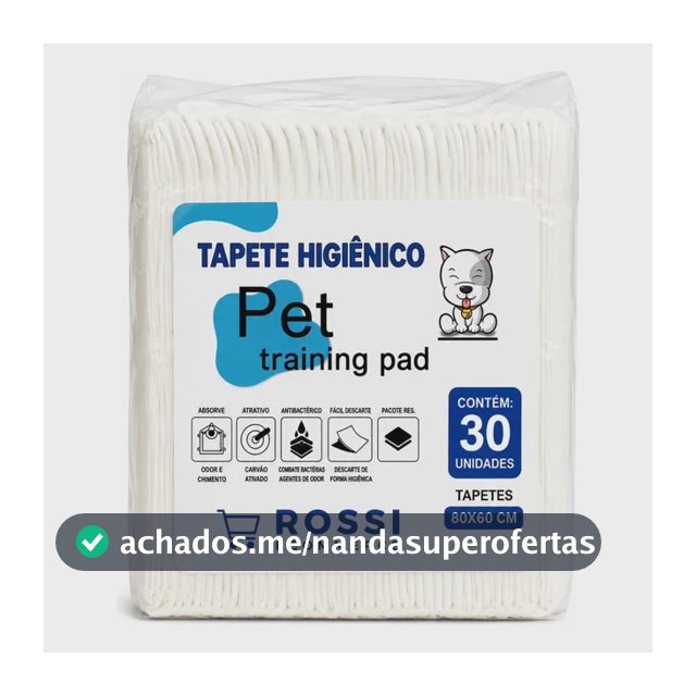 Tapete Higiênico Descartavel Pet 80x60 Cães Gato 30 Unid 30 Unidades