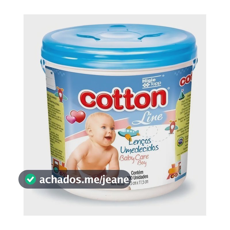 Lenços Umedecidos para Bebê Cotton Line Baby Care 400 Unidades Sem Álcool