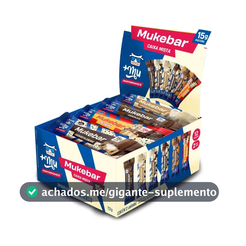 Whey protein +Mu em barra de cereais sabor Mix x 720g 12 un