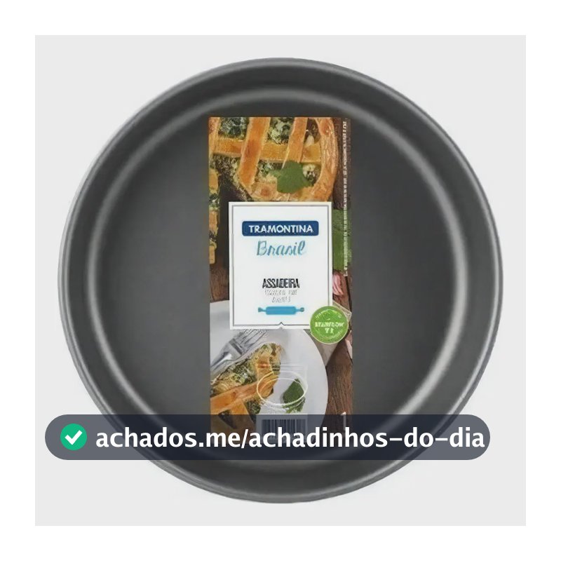 Forma Assadeira Para Torta Bolo 22 cm Antiaderente Teflon Grafite Tramontina
