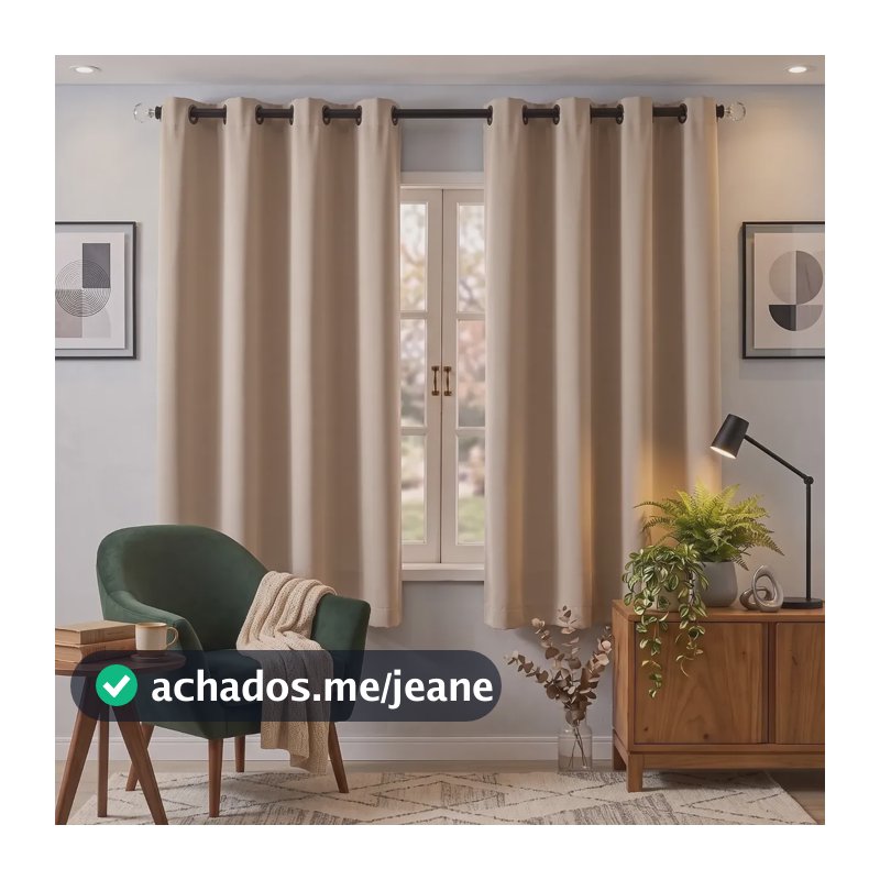 Cortina Blackout Em Tecido 2,00x1,80 Corta Luz Varias Cores Avelã