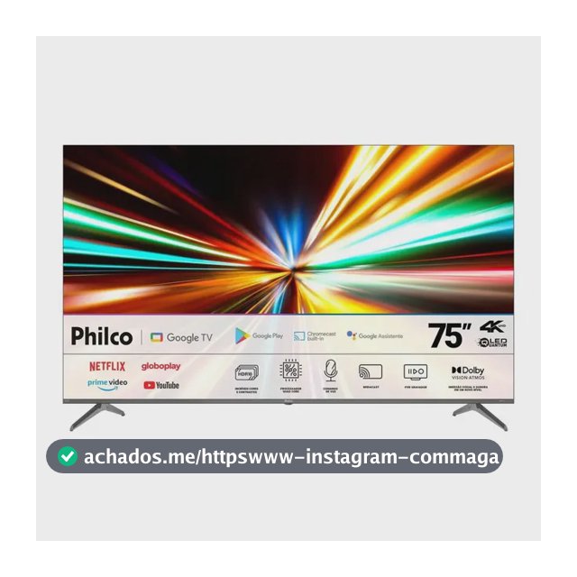 Smart TV Philco 75" P75CGA QLED 4K Google TV Dolby Vision WiFi Bluetooth HDR10