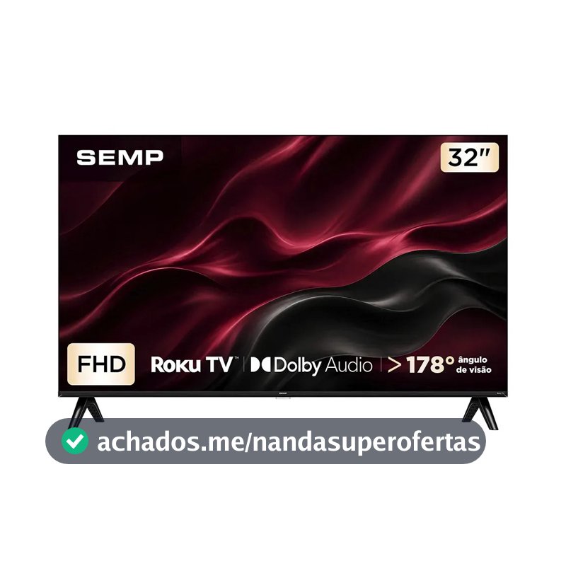 Smart Tv Semp 32 Polegadas Led Full Hd S42r Roku Tv Wi-Fi Dolby Audio Brilho Até 220 Nits 32s42r