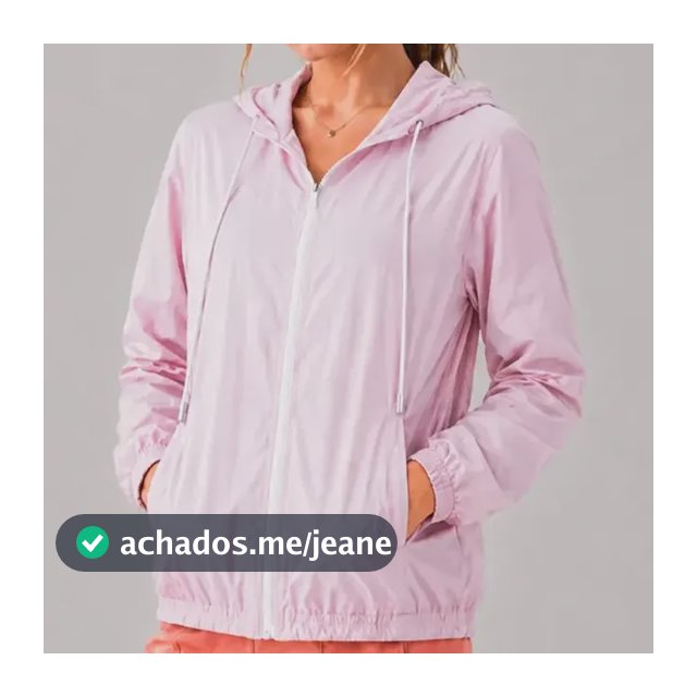 Jaqueta Feminina Iz Corta Vento Ultra Leve Com Capuz 2026 Rosa-claro P Liso