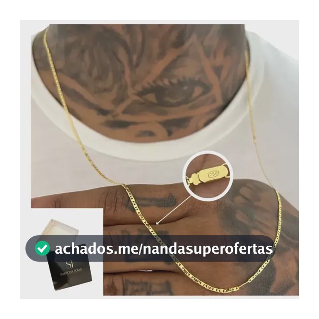 Corrente SaimonsJoias 2mm Masculina Banhada A Ouro 24k Não Desbota+brinde Dourado
