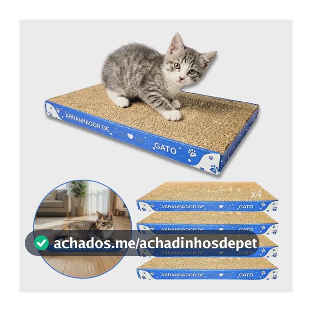 Kit 4x Arranhador Gato Papelão Protetor Sofá Unha Antistress Bege