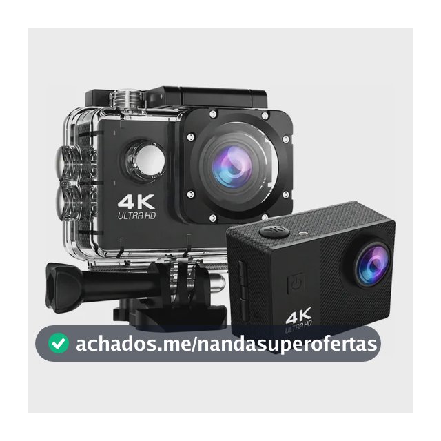 Câmera De Ação 4k À Prova Dágua Com Acessórios Preto