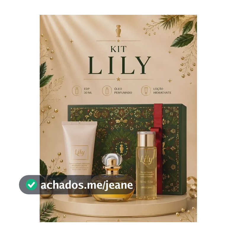 Kit Presente Lily O Boticário Natal 2026 3 Itens Com Caixa