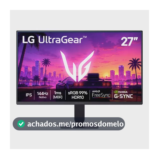 Monitor LG Ultragear 27 , 144hz, 1ms(mbr), Preto - 27g411b Preto 127/220v