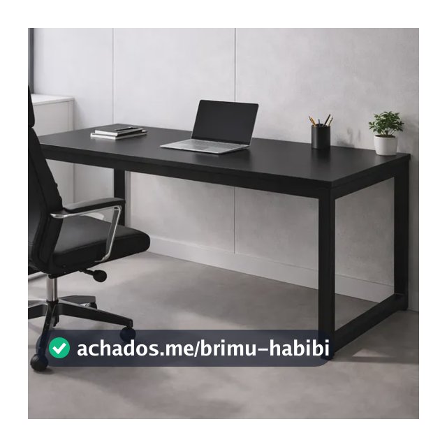 Mesa Sala De Reunião 150cm Estrutura Em Aço Estilo Industria Preto