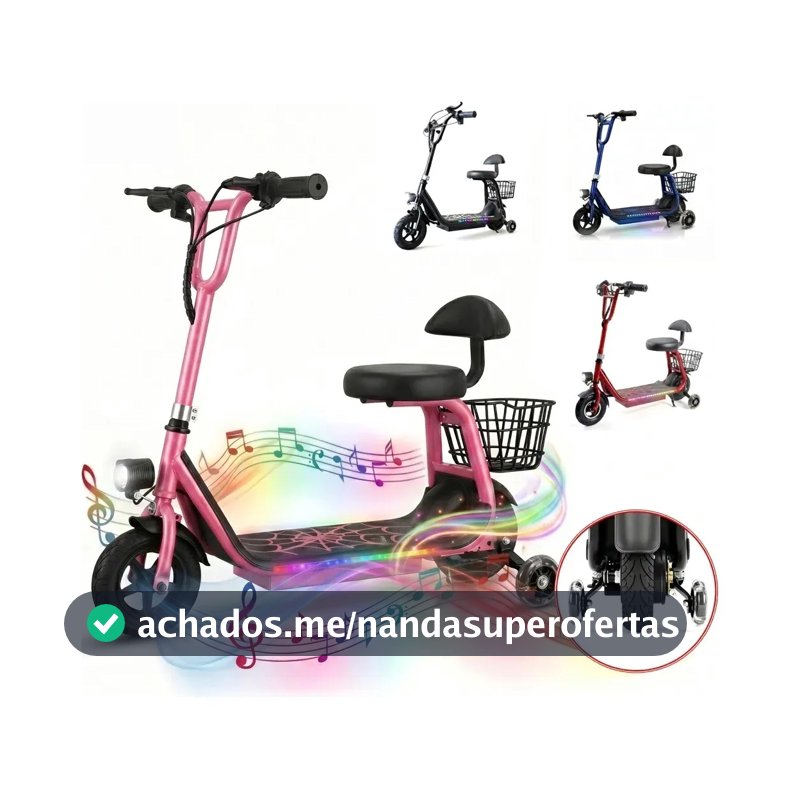 Xxh Pro Patinete Elétrico Infantil 300w, Autonomia 15km, Alto-falante Bluetooth, Capacidade De Carga De 80kg, Bateria 18650, Faixas De Luz Coloridas Em Led, Estampa Aranha Unissex, Pedal Amplo,