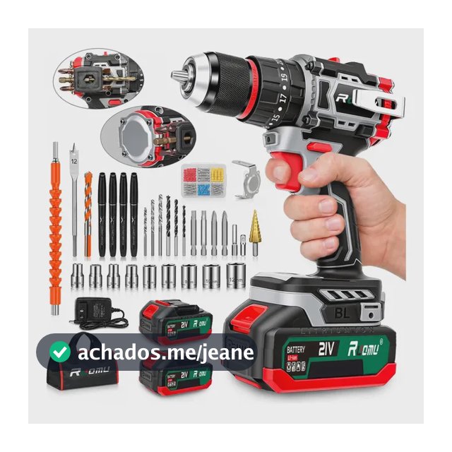 Parafusadeira Furadeira De Impacto Brushless 2 Baterias