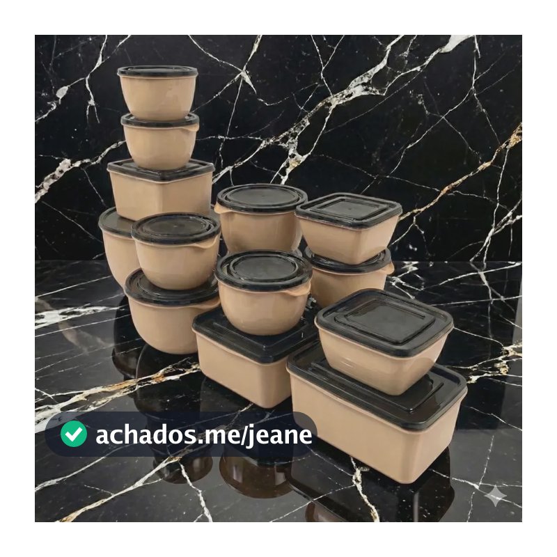 Kit 15 Peças Potes Para Cozinha Organizadores De Alimento Creme