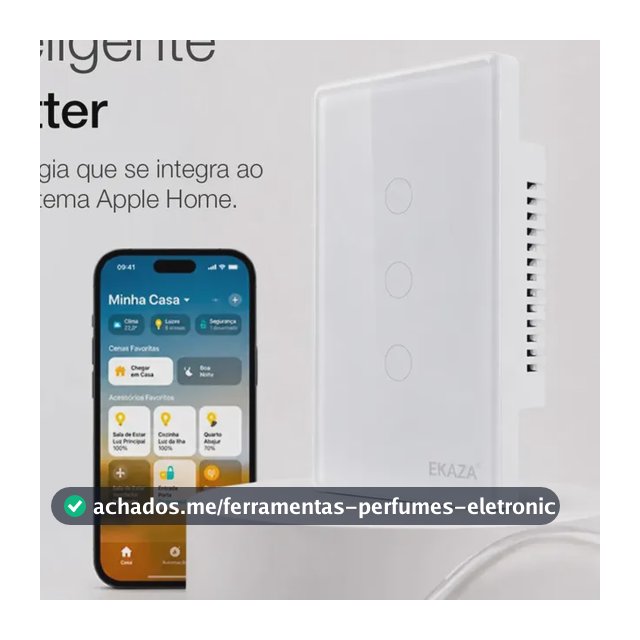 Interruptor Inteligente Matter Compativel Com iPhone Siri Wi-fi 2.4 Ghz Alexa Google Tuya 3 Botões 4x2 Bivolt Branco Ekaza