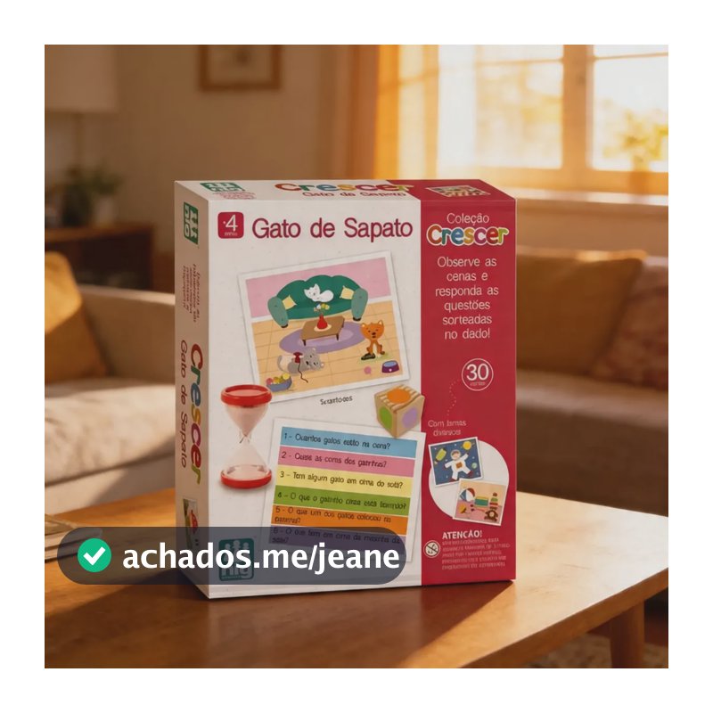 Jogo Educativo Crescer Gato de Sapat NIG Brinquedos Madeira